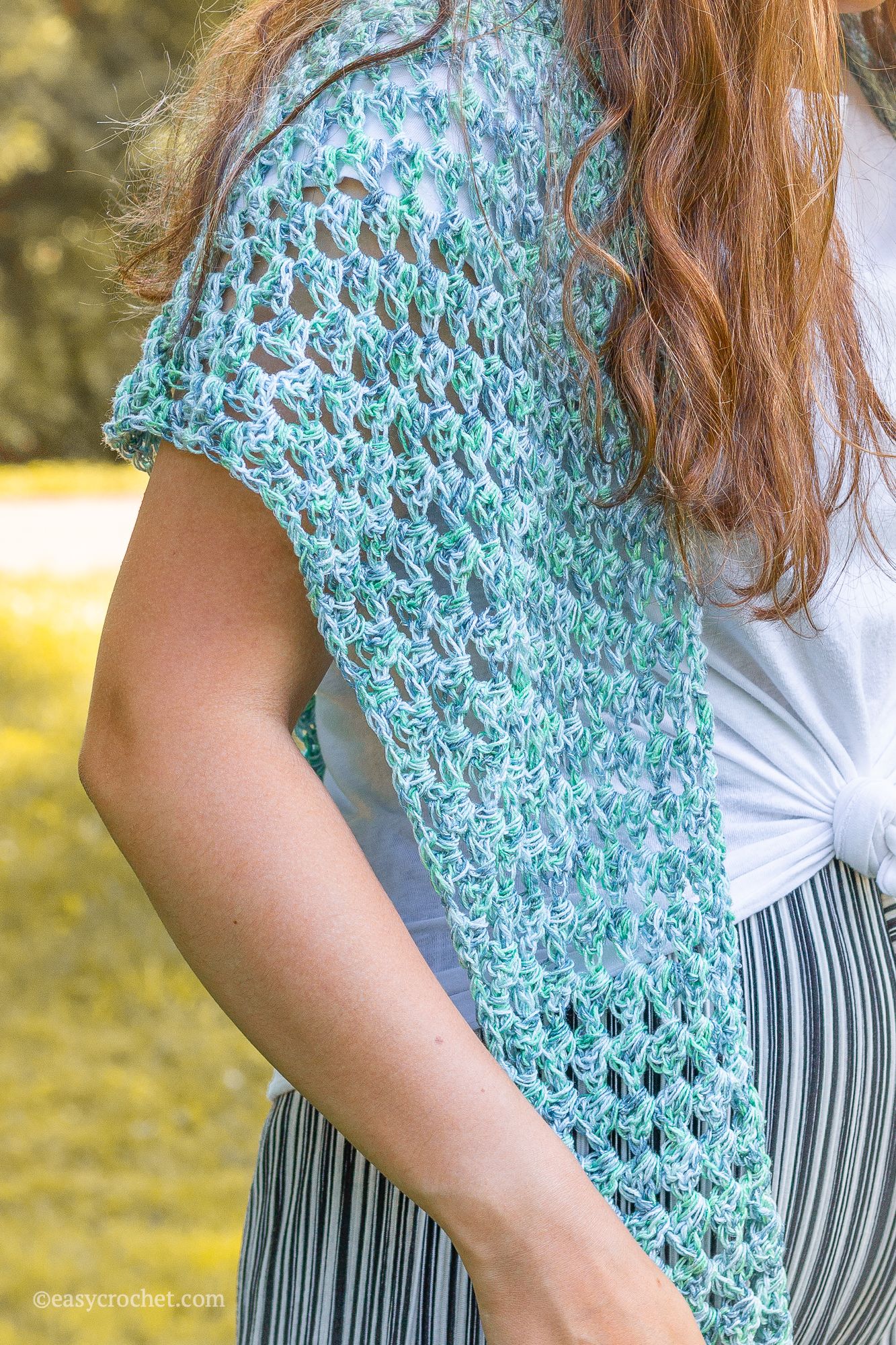 Summer Crochet Shawl Pattern That Is Perfect For A Cooler Summer