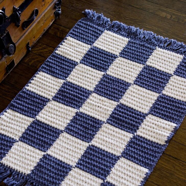 Crochet Checkerboard Rug Pattern