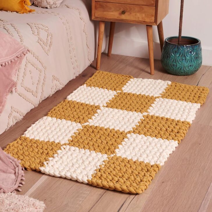 Crochet Checkerboard Rug