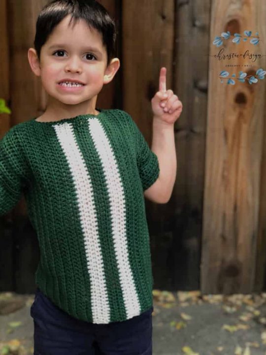 Kids Racing Stripes Crochet Shirt