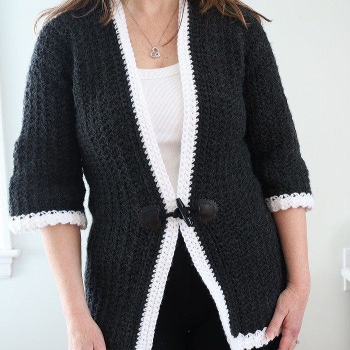 Retro Style Easy Crochet Cardigan Pattern free - A Box Of Twine