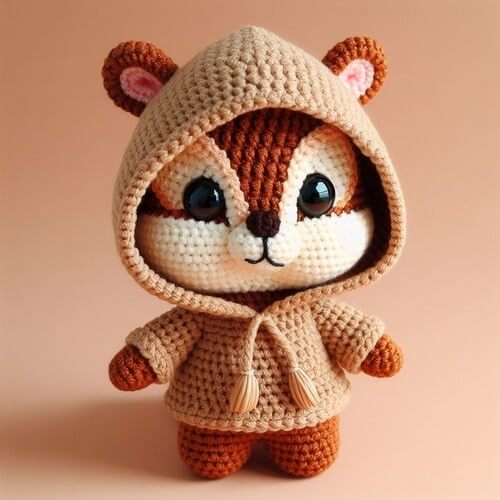 Chipmunk In Hoodie Amigurumi