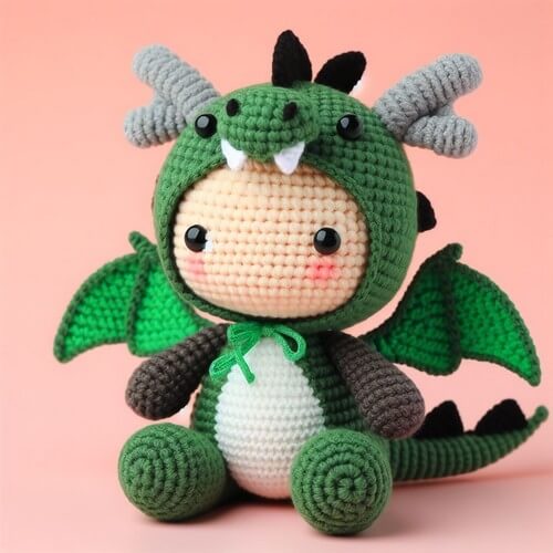 Doll in Dragon Costume Amigurumi