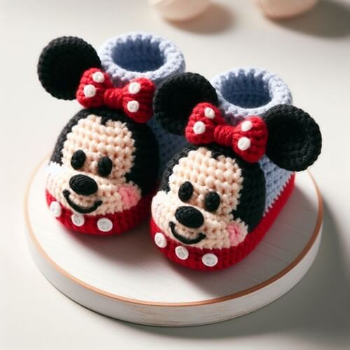 Mickey Mouse Baby Booties