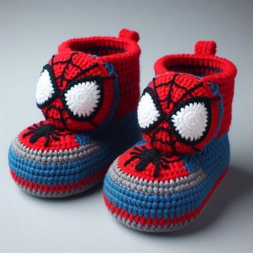 Spiderman Baby Booties