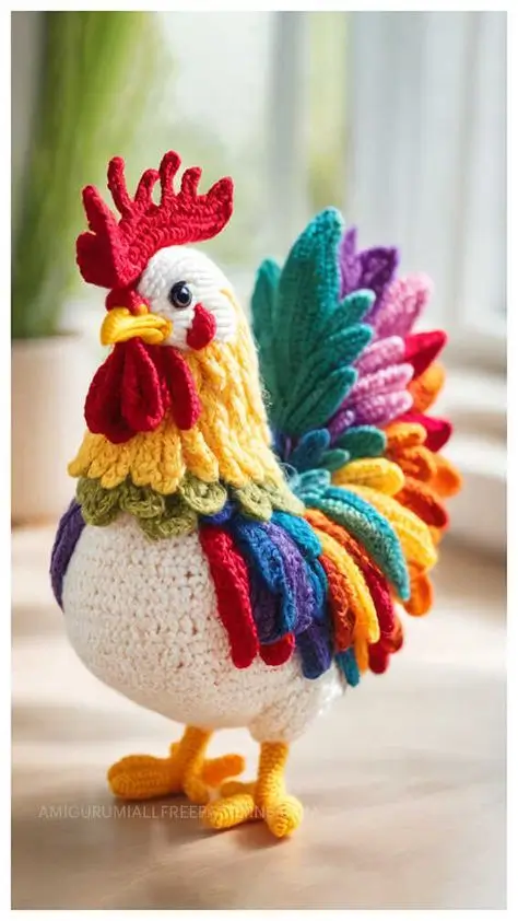 Amigurumi Cockerel Free Crochet Pattern