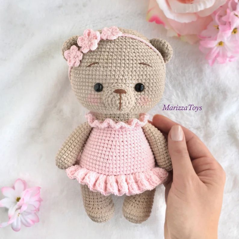 Crochet Bear PATTERN PDF Amigurumi Teddy Bear Pattern Rosie the Ballerina Bear Easy Crochet Toy Pattern