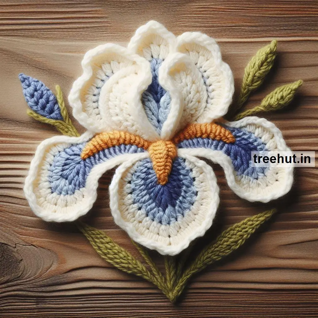 Crochet Iris Flower Applique Ideas