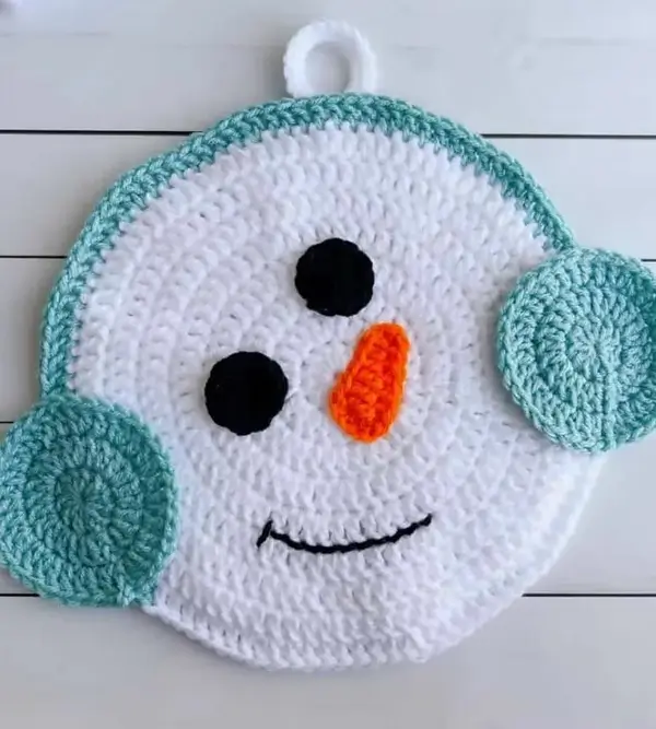 Crochet Snowman Hot Pad