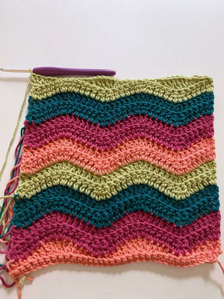 Crochet Wavy Ripple Square Potholder