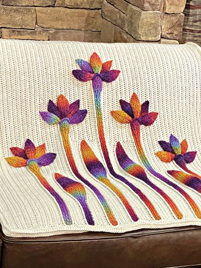 Embossed Flora Throw Blanket Crochet Pattern