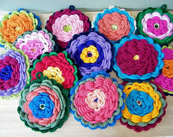 Fanciful Flower Potholders