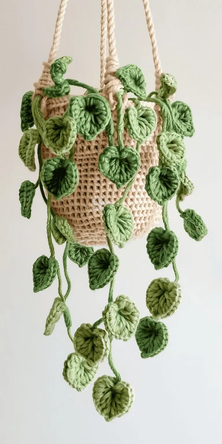 Fun Monstera Leaf Crochet Planter Pattern