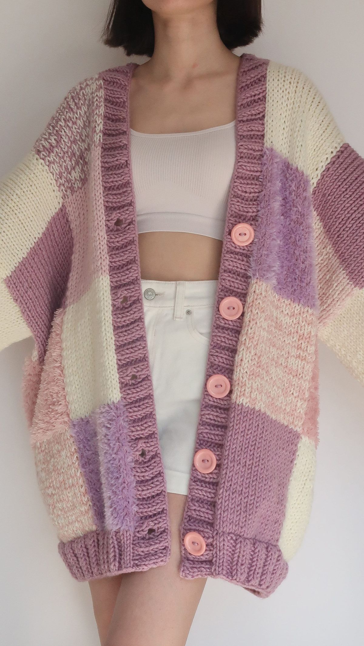 Lavender Fields Thinner Patchwork Cardigan