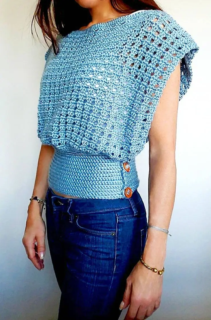 Mesh Summer Top Crochet Pattern PDF Easy Beginner