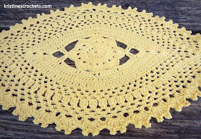 Oval Flower Doily