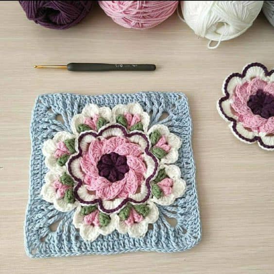 Tropical Delight – Crochet Square Tutorial