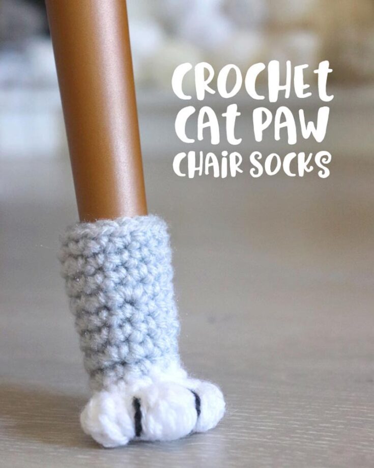 Crochet Cat Paw Chair Socks