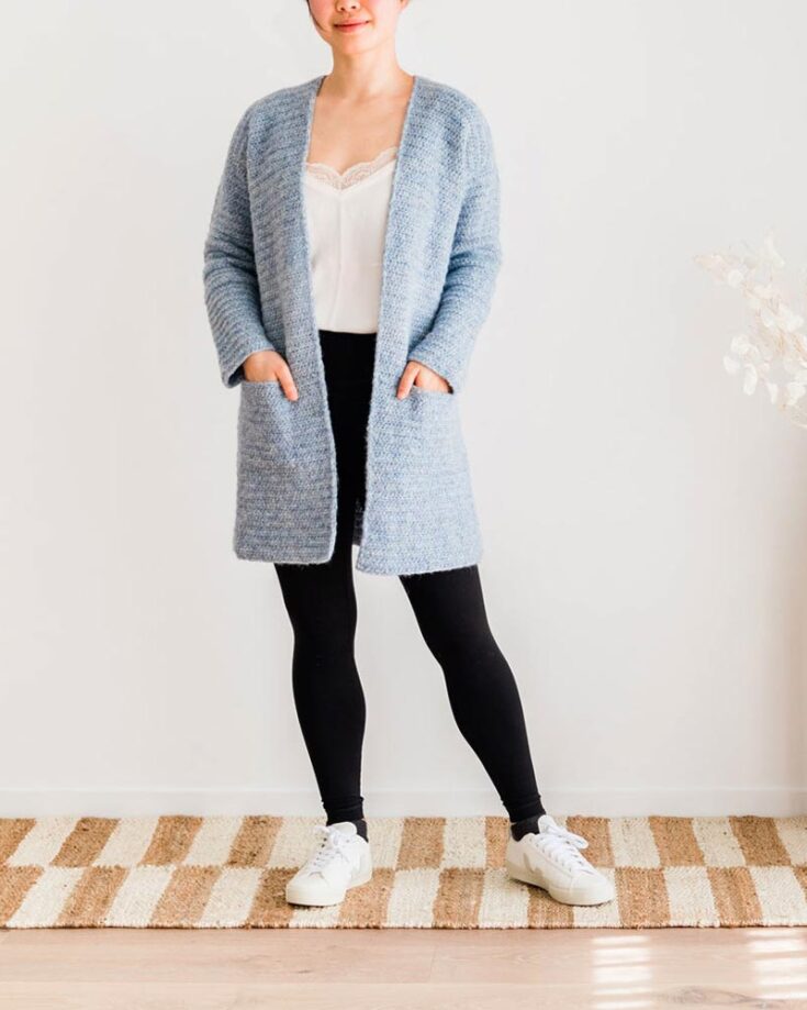 Crochet Coat Cardigan With Hidden Pockets