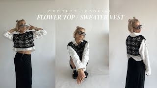 Crochet Floral Sweater Vest