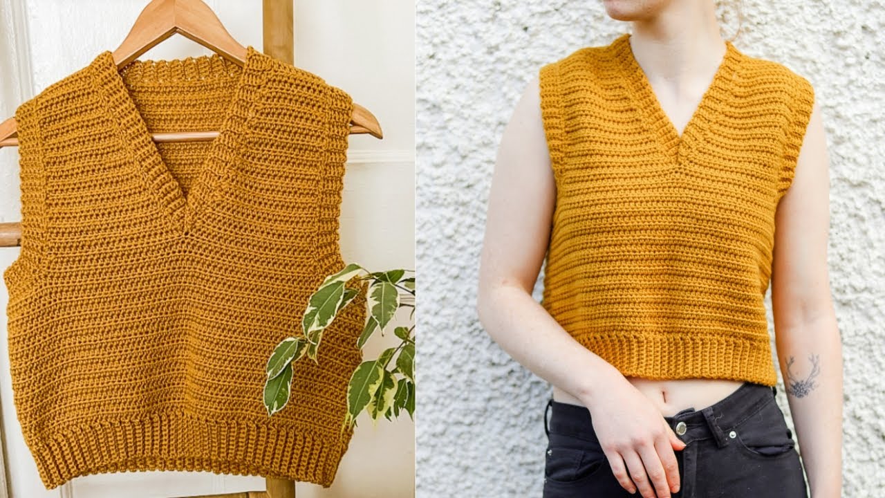 Crochet V Neck Vest Top