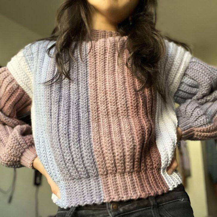 Easy Crochet Ribbed Sweater