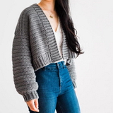 Beginner Oversized Cardigan with Knit-Look Ribbing