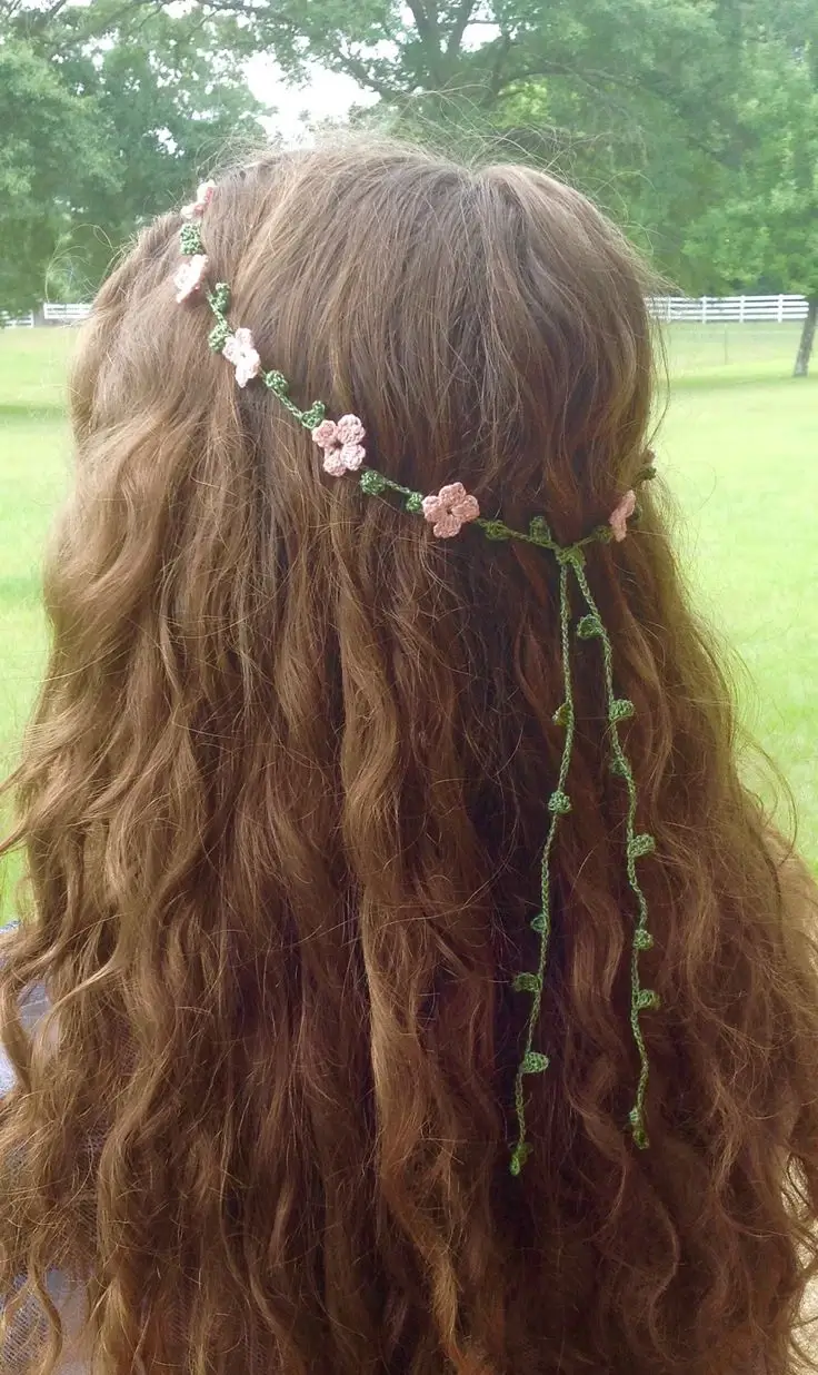 Crochet Elegant Floral Headband