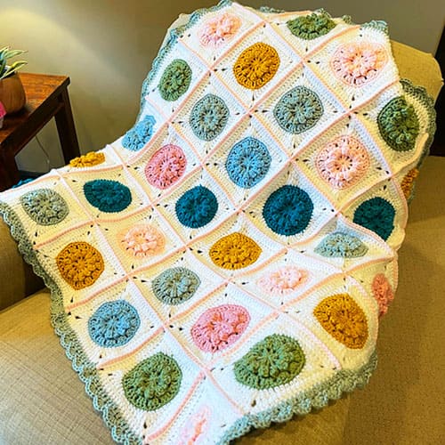 Lovely Crochet Flower Granny Square Blanket Free Pattern Pdf