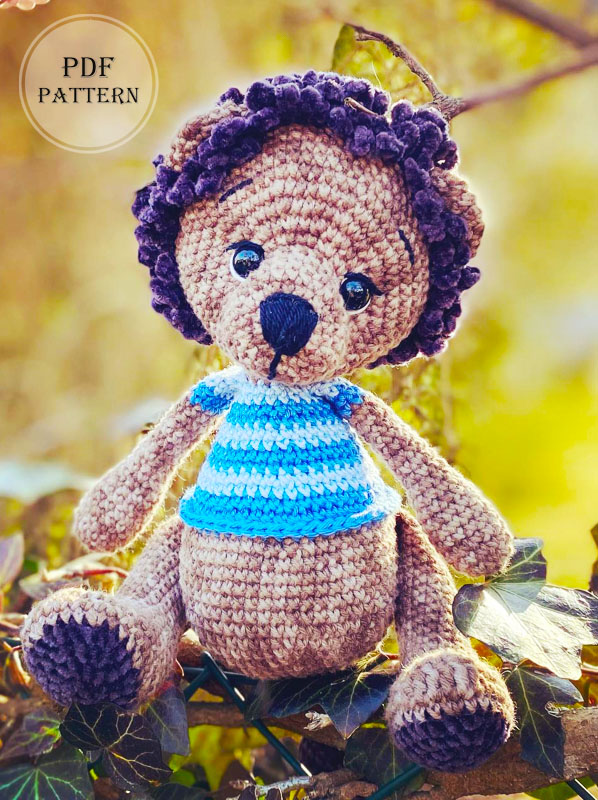 Crochet Lion Yumi with Shirt PDF Free Pattern