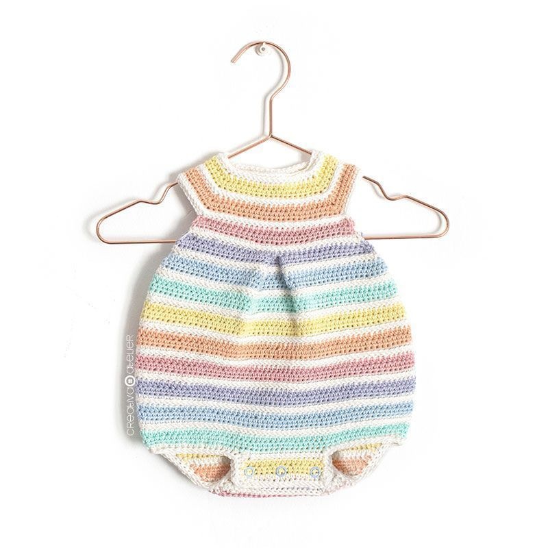 Crochet Rainbow Romper