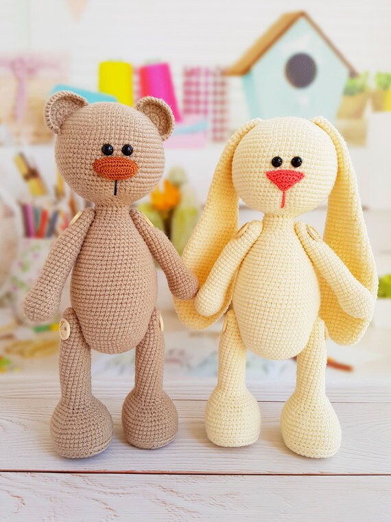 Crochet Teddy Pdf Crochet Toy Bunny Pdf Knit Teddy Bear Pdf