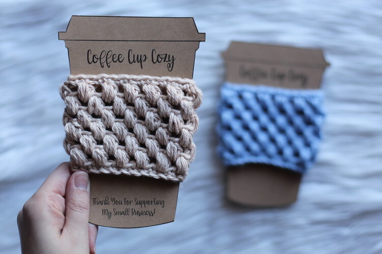 Puff Stitch Coffee Cup Cozy - Free Crochet Pattern