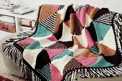 Bernat Knit Triangles Hexagon Blanket Free Knitting Pattern