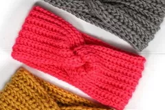 Faux Knit Twisted Ear Warmer