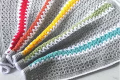 V-stitch Rainbow Blanket Free Crochet Pattern