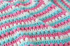 Bobbles and Stripes Granny Square Blanket Free Crochet Pattern