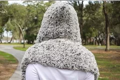 Faux Fur Hooded Scarf with Pockets Free Crochet Pattern