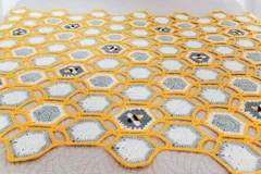 Hexie Bee Throw Free Crochet Pattern