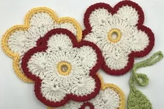 Treble Flower Coaster Set Free Crochet Pattern