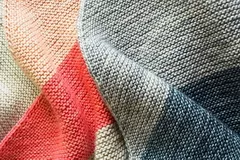 Colorblock Bias Knitted Blanket