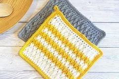 Alpine Stitch Pot Holders Free Crochet Pattern