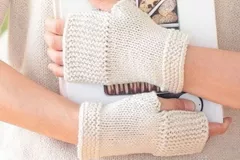 Camp Out Fingerless Mitts Free Knitting Pattern