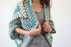 Continuous Granny Square Shrug Free Crochet Pattern