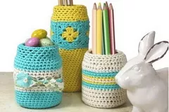 Upcycled Glass Jars Free Crochet Pattern