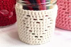 Heart Jar Cozy Candle Cover Free Crochet Pattern