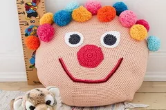 Bongo the Clown Pillow Free Crochet Pattern