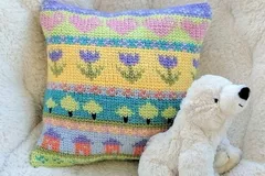 Cheery Fair Isle Pillow Free Crochet Pattern