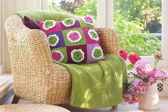 Big Bloom Block Pillow Free Crochet Pattern