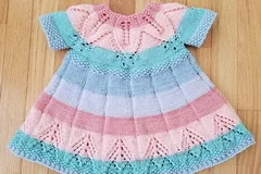 Fairy Leaves Knitted Baby Dress Free Pattern